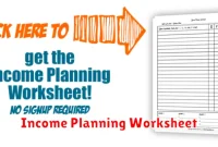 Income Planning Worksheet Income Planning Worksheet